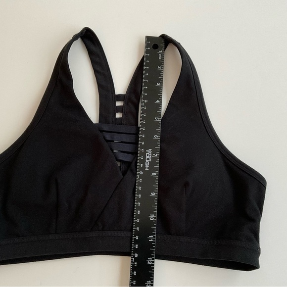 Abercrombie & Fitch Racer Back Run Bra Sz M Black Gym Fitness Workout Sporty - Picture 5 of 7